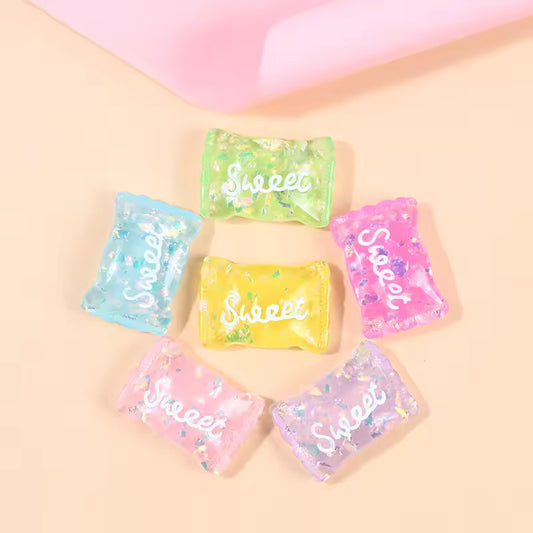 10pcs Kawaii Resin Crystal Candy Series Cabochon Embellishments Flatback Craft Material Miniature Accessories Mini Figurine Diy